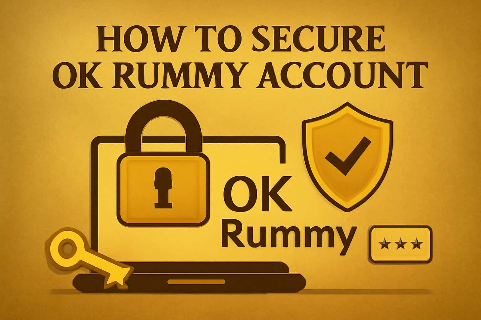 An informative representation of securing an OK Rummy account with focus on safety.
