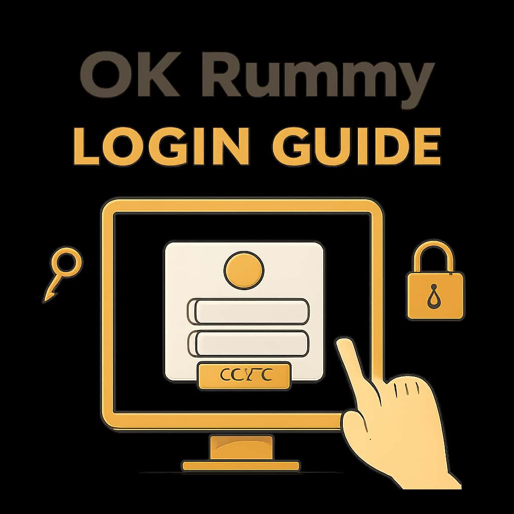 Illustration of the steps to log in to OK Rummy