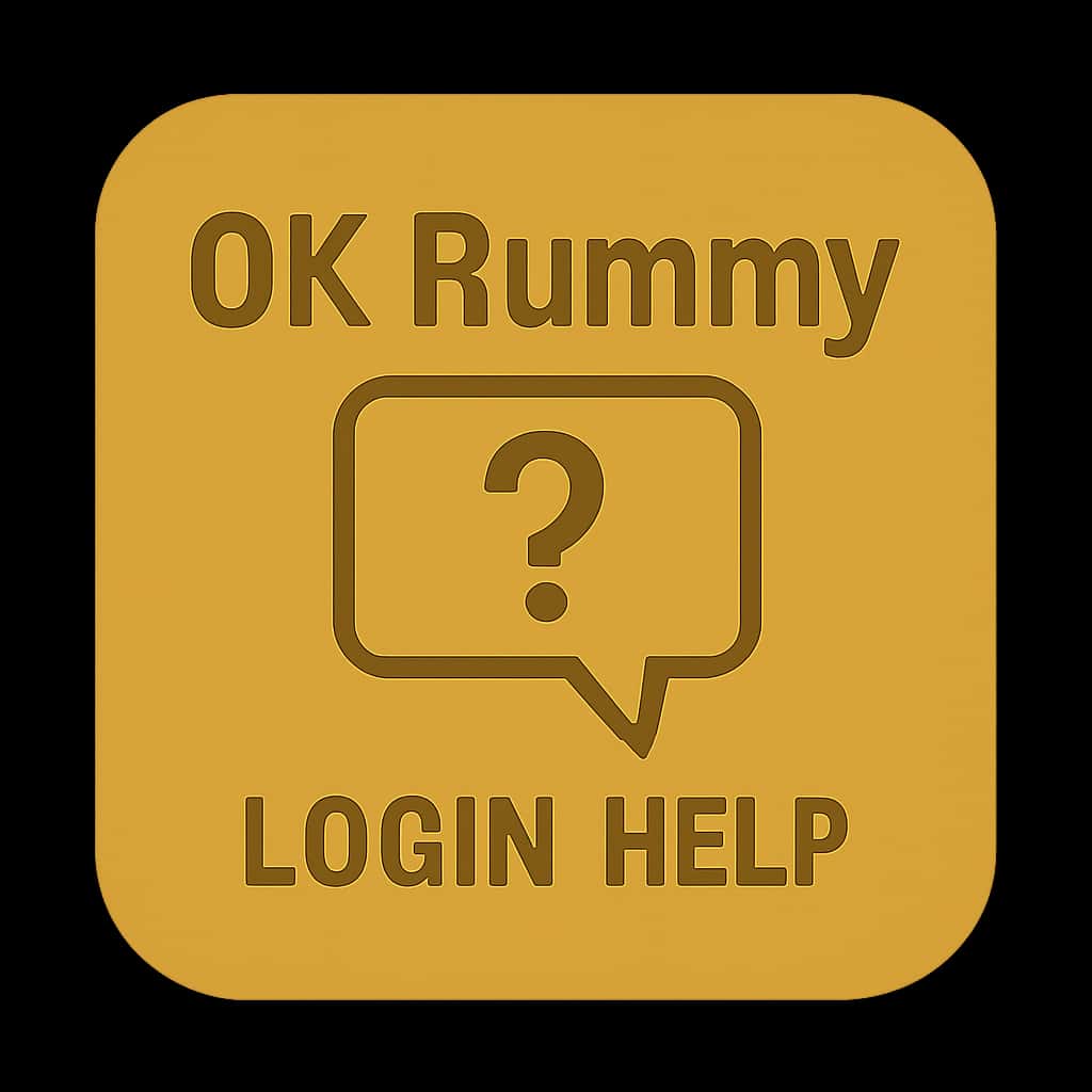 A professional icon illustrating assistance for OK Rummy login.