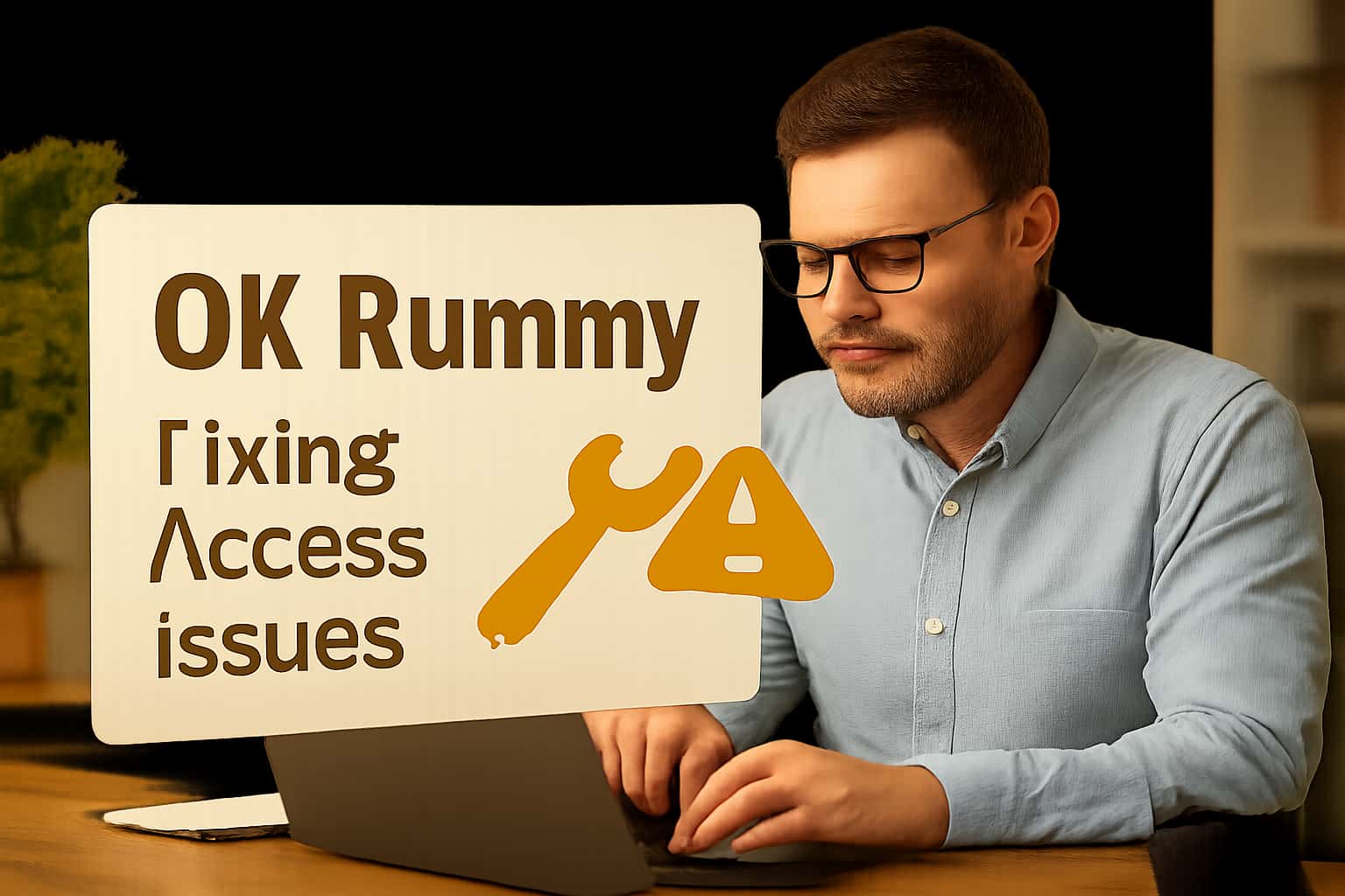 An illustration depicting troubleshooting steps for OK Rummy access issues, highlighting the importance of account security.
