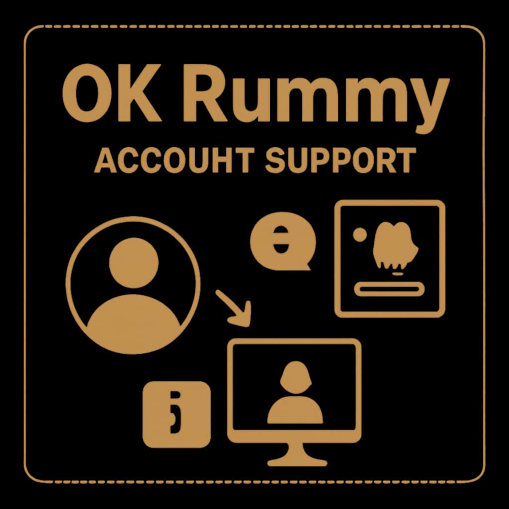 An illustration explaining OK Rummy Account Support.