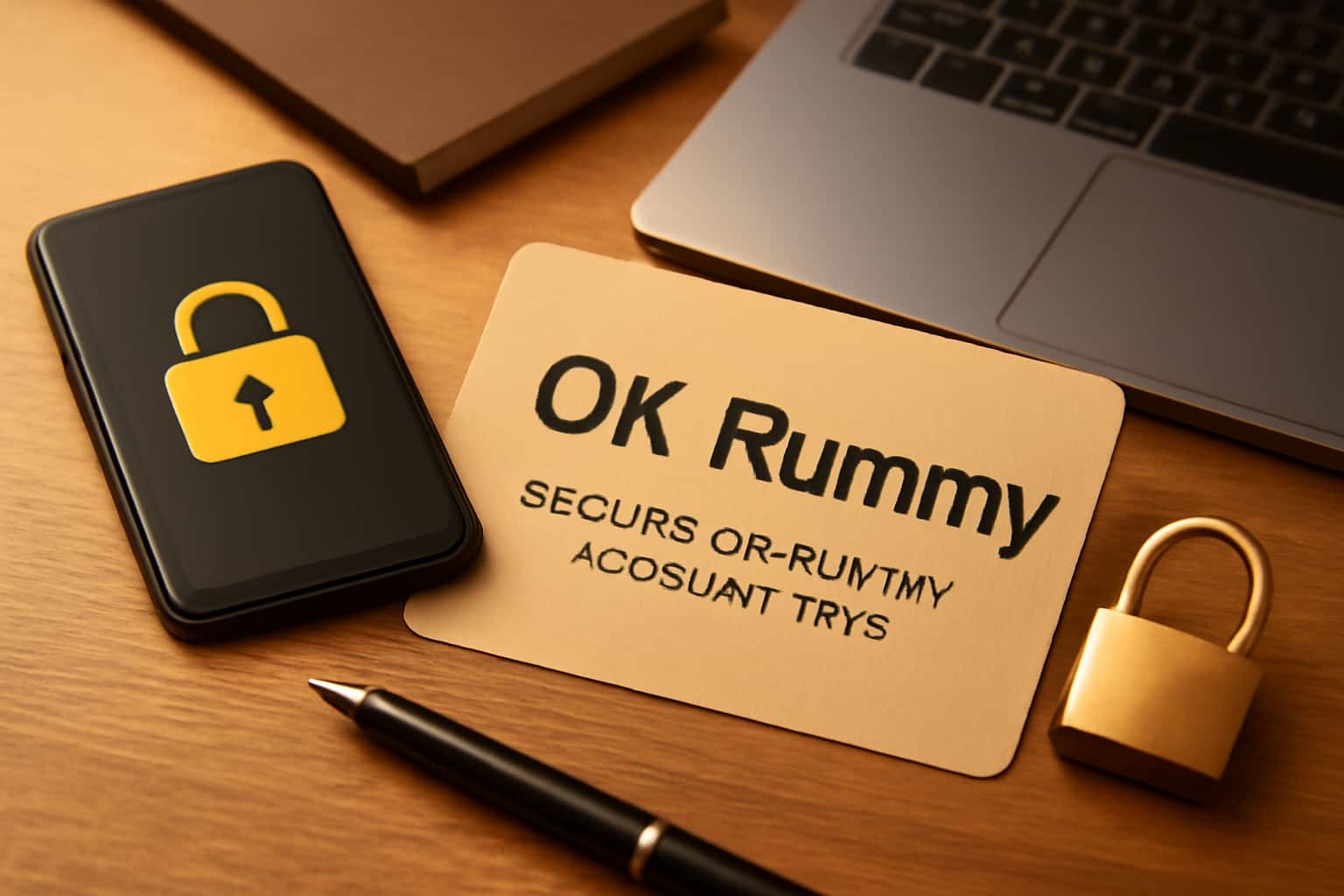 An informative graphic illustrating security tips for OK Rummy accounts.